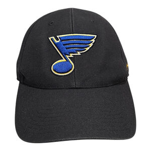 St. Louis Blues Hat Cap Strap Back Mens One Size Black NHL Hockey Embroidered